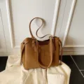 Elegant brown soft leather tote bag for women, spacious commuting shoulder bag design - Single Bag / Brown