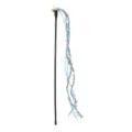 Bacchetta interattiva per gatti con nappe a foglia blu, corda di canapa e un campanellino - Lunghezza dell'asta 42CM / Blu