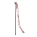 Bacchetta gioco per gatti con nappe di foglie rosa e campanello in corda - Lunghezza dell'asta 42CM / Rosa
