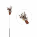 Bacchetta per gatti di ricambio testa di piuma con campana giocattolo interattivo - Lunghezza totale 65 cm / Piume nere e grigie