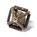 Gioco in bastoncini di silvervine naturale con pallina di erba gatta per gatti - Matatabi intrecciato / Piccolo (6x4.5cm)