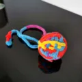 Palla di lana lavorata a maglia colorata per gatti con coda lunga per gioco interattivo - 5cm / N. 5 rosso, giallo, blu e viola