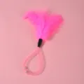 Gioco interattivo per gatti con piume rosa e campanellini nel manico a rete variante - Lunghezza totale circa 24 cm / Rosa