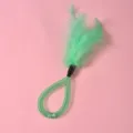 Giocattolo interattivo per gatti con piume verdi e campanello integrato - Lunghezza totale circa 24 cm / Verde