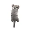 Cute funny grey plush cat toy with long tail and catnip for feline self-entertainment - 10.5x5.5x3.5cm (Without Packaging) / Gray