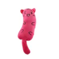 Gatto giocattolo in peluche rosa brillante con carta frusciante e una coda lunga - 10,5x5,5x3,5 cm (senza confezione) / Rosso rosa