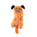 Giocattolo di peluche arancione per gatti con espressione arrabbiata e gattaia - 10,5x5,5x3,5 cm (senza confezione) / Arancione