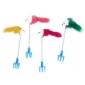 Set di quattro giocattoli interattivi per gatti con topi in peluche su molle - Topolino con campanellino singolo (colori misti casuali)