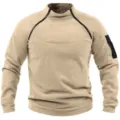 Herren taktischer Fleece Pullover Sweatshirt khaki thermisch Winter Outdoor Sport Detail - S / Khaki