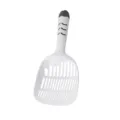 Grande paletta per lettiera per gatti in plastica bianca con comoda impugnatura grigia. - 28x13.5cm / Bianco