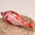 Realistic plush fish cat toy for interactive play, soft chew toy for kitten play. - Red Rockfish