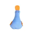 Dettaglio del giocattolo per animali anatra di peluche blu, tessuto morbido, carta scoppiettante. - 12.5x7.5cm / Blu