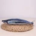 Catnip fish toy for indoor cats, interactive plush pet chew toy, blue sardine style variant. - Pacific Saury Style