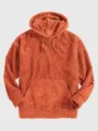 Men's thick corduroy hoodie with kangaroo pocket and long sleeves for winter casual wear. - S / Gray