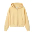 Mujer Amarillo Sudadera con Cremallera Capucha Corta Casual Lisa Ancha Otono Abrigo - S / Tops / Amarillo Fresco