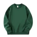 Solid green crewneck long sleeve sweatshirt, comfortable casual pullover for men and women. - S / Tops / Dark Green