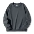 Men solid color crewneck sweatshirt casual long sleeve basic pullover top autumn winter - S / Tops / Iron Gray