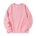 Pink Solid Crewneck Sweatshirt Casual Long Sleeve Pullover Basic Top for Women Style - S / Tops / Pink