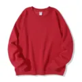 Red solid crewneck sweatshirt long sleeve casual pullover comfortable daily streetwear top - S / Tops / Bright Red
