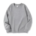Classic grey crewneck sweatshirt for daily casual wear, comfortable solid color pullover top. - S / Tops / Light Gray
