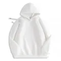 Classic solid white pullover hoodie for men and women, comfortable casual daily streetwear. - S / Tops / White