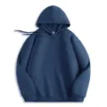 Men solid dark blue pullover hooded sweatshirt casual streetwear long sleeve hoodie top - S / Tops / Haze Blue