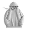 Classic Grey Hooded Sweatshirt Unisex Casual Solid Color Cotton Pullover Hoodie Autumn Wear - S / Tops / Light Gray