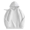 Light grey casual pullover hoodie with drawstring hood and kangaroo pocket for men and women. - S / Tops / Mixed Grey