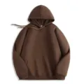 Brown solid cotton hooded sweatshirt with front pocket, comfortable casual mens hoodie. - S / Tops / Coffee (Hooded Style)