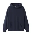 Men's heavyweight fleece pullover hoodie solid color casual hooded sweatshirt winter warm top - S / Tops / Midnight Blue