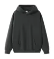 Solid dark grey hooded sweatshirt for men, casual long sleeve pullover hoodie with pocket. - S / Tops / Dark Gray