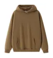 Men heavy fleece hooded sweatshirt, casual loose fit solid color pullover hoodie. - S / Tops / Gray Camel