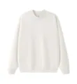 Solid color casual crewneck sweatshirt for men, comfortable loose fit basic pullover. - S / Tops / White