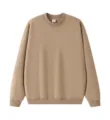 Men's casual solid crewneck sweatshirt, comfortable long sleeve pullover, beige daily wear. - S / Tops / Sand Dune