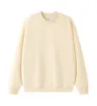 Classic solid color crewneck sweatshirt in light yellow, comfortable and versatile top. - S / Tops / Creamy Apricot