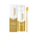 Deep whitening toothpaste set with wooden toothbrush, fresh breath oral care daily use. - White