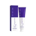 Purple teeth whitening toothpaste with deep stain remover formula for fresh breath and enamel. - Purple