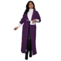 Dames lange kabelbreisel cardigan trui jas met zakken, casual herfst winter stijl. - S / Tops / Marineblauw