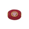Rosa Emaillierte ovale Lochperle Abstandshalter Perle für DIY handgemachte Armbänder Schmuck. - Nur Anhänger (Ohne Kette) (Modell B)