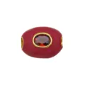 Rote ovale Perle als Abstandsring mit rotem Stein und goldenem Rand fuer DIY Schmuckzubehoer. - Anhänger Ohne Kette (D Stil)