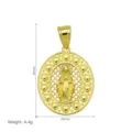 Dettaglio del pendente religioso ovale placcato oro 18k con maglia a cuore cava - Stile Ovale E (DN260725-E) / un solo ciondolo, senza catena
