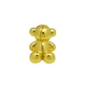 Detailed macro view of a 18K gold-plated magnetic teddy bear pendant for DIY necklaces - Gold and Silver Color Block Style (Pendant Only)