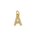 Vergoldeter Zirkonia Buchstabe A Anhänger Charm für DIY Halskette Schmuck Zubehör Design - Buchstabe A Anhänger Ohne Kette (DN260738-A) / Gold
