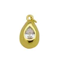 Vue détaillée du pendentif goutte en cuivre plaqué or 18K avec zircone cubique brillant - Pendentif Clair Seul