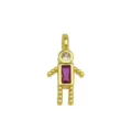 Gedetailleerde weergave van 18K vergulde robot hanger met paarse zirkonia steentjes. - Jongen Vorm (DN260614-C) / Pendant Only (Without Chain)