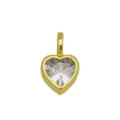 Prachtige hartvormige hanger met fonkelende stralende zirkonia in 18k verguld koper. - Hanger Zonder Ketting (Wit Zirconia Hart) / 12x7mm