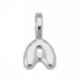 Ciondolo con lettera a palloncino gonfio argentato per collana fai da te e design di gioielli. - Ciondolo Lettera A Stile Palloncino Bubble (DN260611-A) / Pendant Only (Without Chain) / Argento