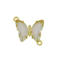 Gold-plated butterfly connector charm with white zircon for DIY necklace jewelry making. - Butterfly A (DN260517) / Connector Only (Bracelet Accessory)