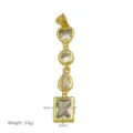 Gold plated multi-shape zircon pendant detail view showing dimensions and stone settings. - Pendant Only (No Chain Included) / DN260419-A (Heart Round Waterdrop Square Style)