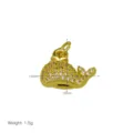 Colgante de ballena chapado en oro con circonitas cúbicas, abalorio marino para collares chulos - Forma de Ballena (DN260410-B) Colgante Solo (Sin Cadena)